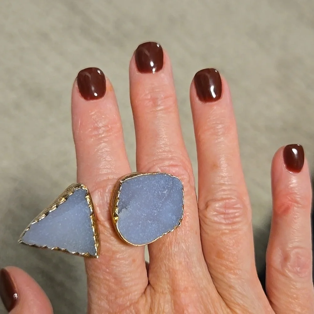 Vita New York Blue Druzy Quartz 925 Silver Ring